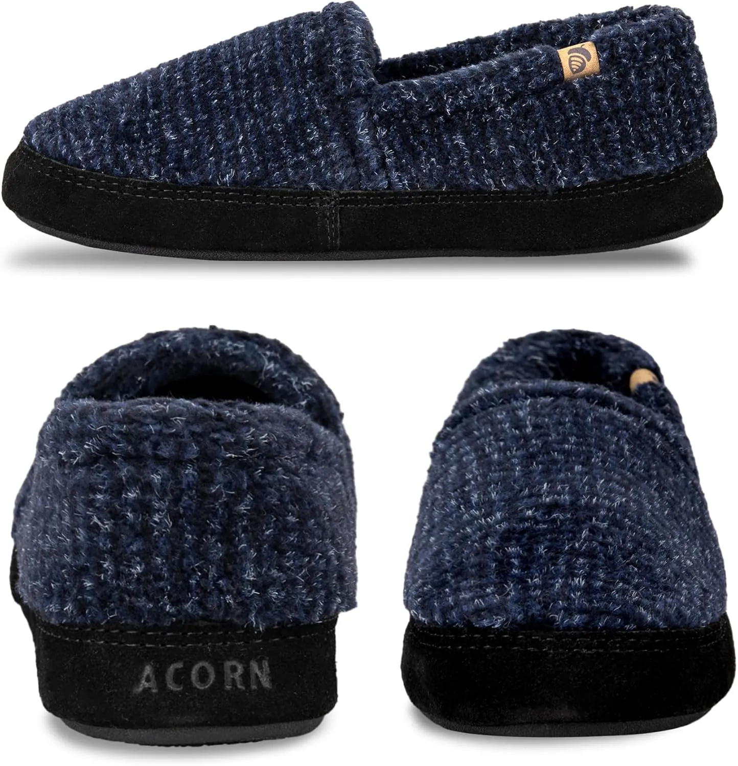 Acorn Men's Slippers with Memory Foam Insole Suede Sidewall and Rubber Outsole