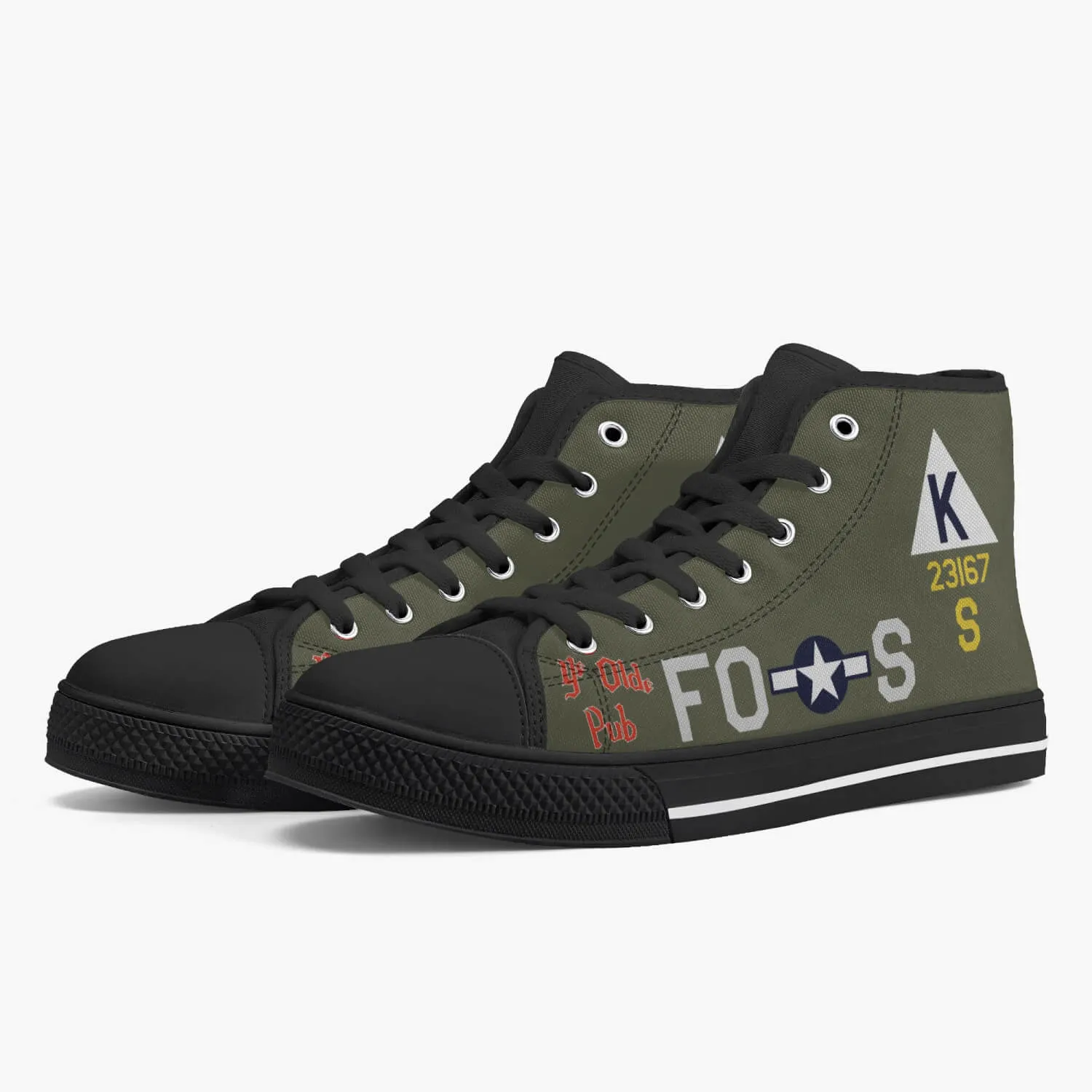 B-17 "Ye Olde Pub" High Top Canvas Shoes
