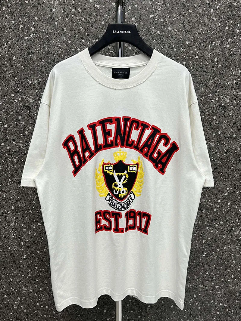 Balenciaga College Medium Fit T-Shirt White -SS22