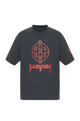 Balenciaga Metal BB Black Crew Neck Tee