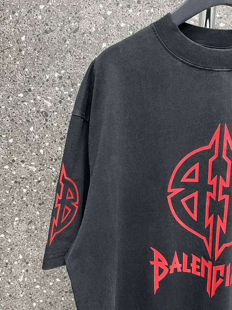 Balenciaga Metal BB Black Crew Neck Tee