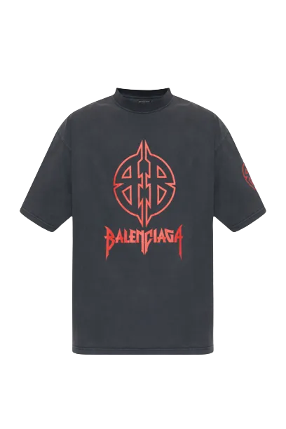Balenciaga Metal BB Black Crew Neck Tee