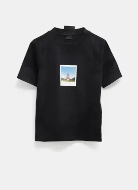 Balenciaga Paris By Day Tight T-shirt Black Faded