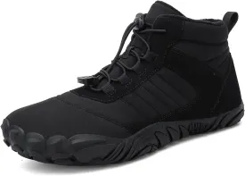 Barefoot Shoes Fur Lined Winter Mens Wide Toe Box Trail Runner Women Zero Drop Sole High top Walking Shoes Minimalist Outdoor Hiking Trekking Boots Sneakers