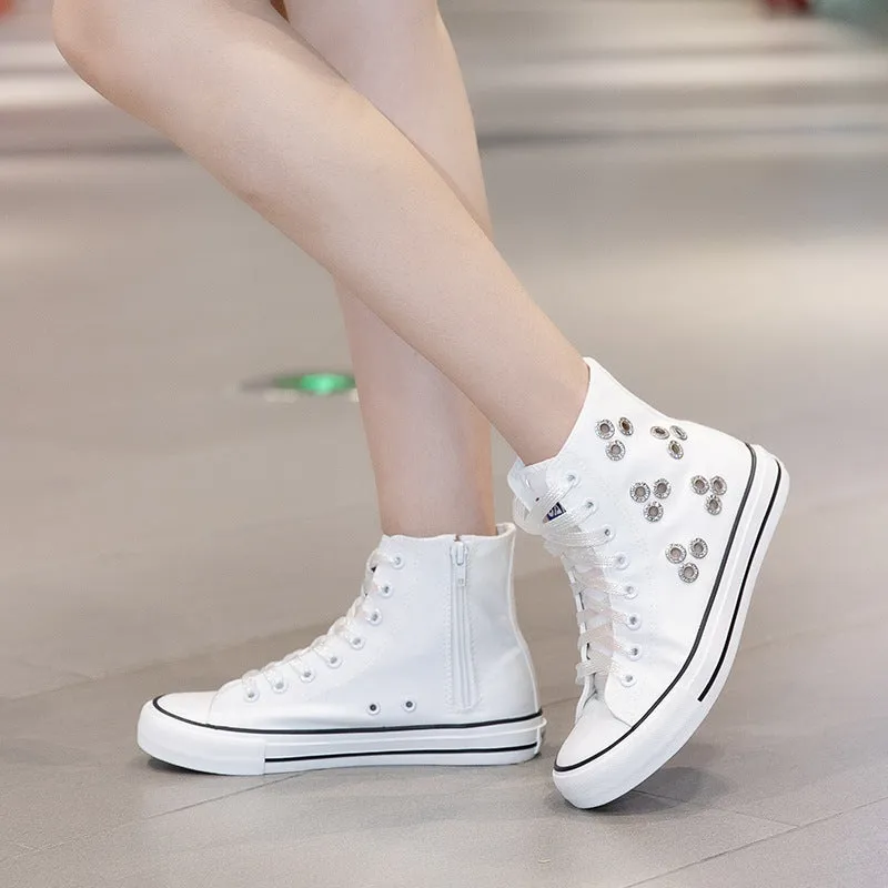 Belifi Breathable Casual High Top Canvas Shoes