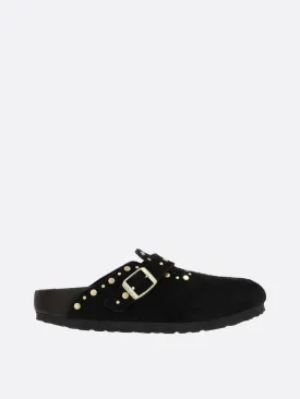 Boston Rivet Border Suede Mules