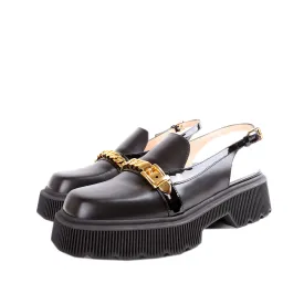 Calfskin Hundler Chain Slingback Loafers Size 40.5