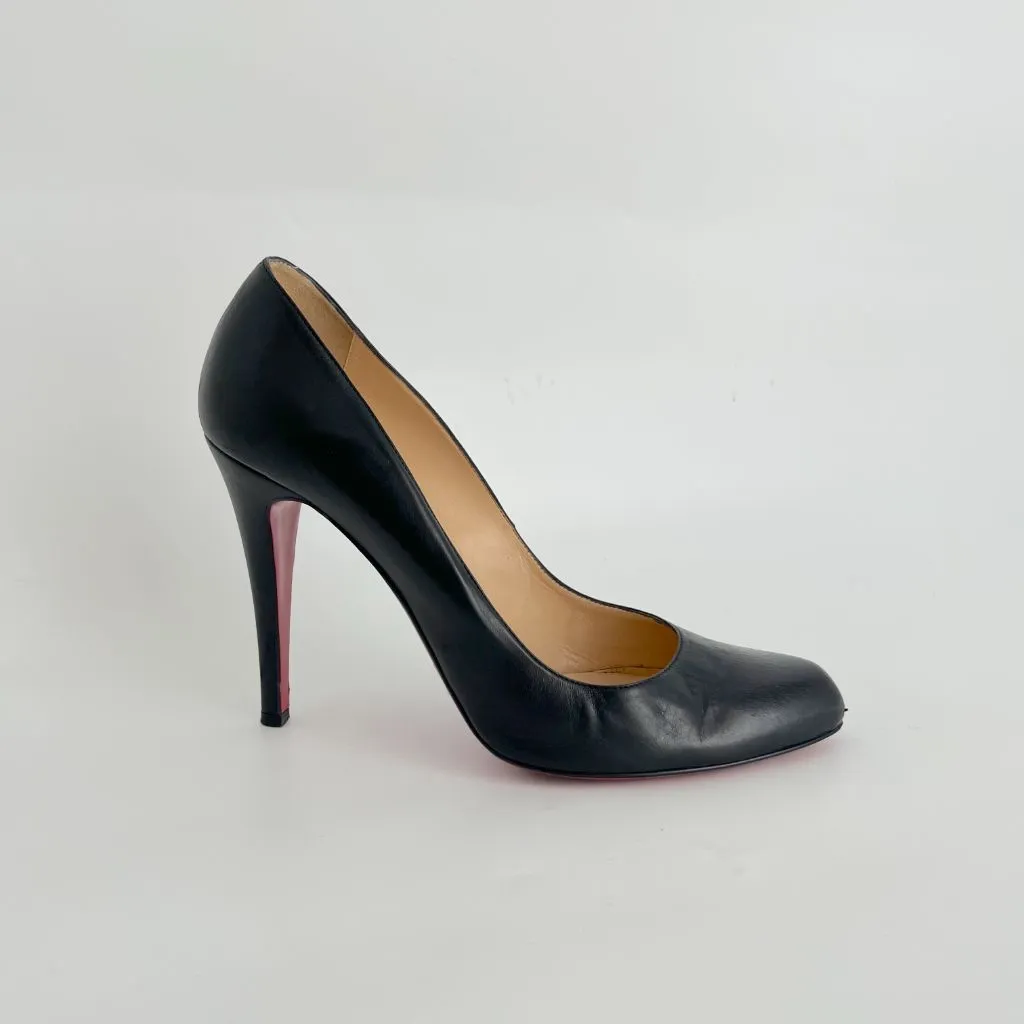 Christian Louboutin black leather almond pumps, 40
