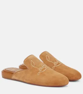 Christian Louboutin Navy Coolito Donna suede slippers