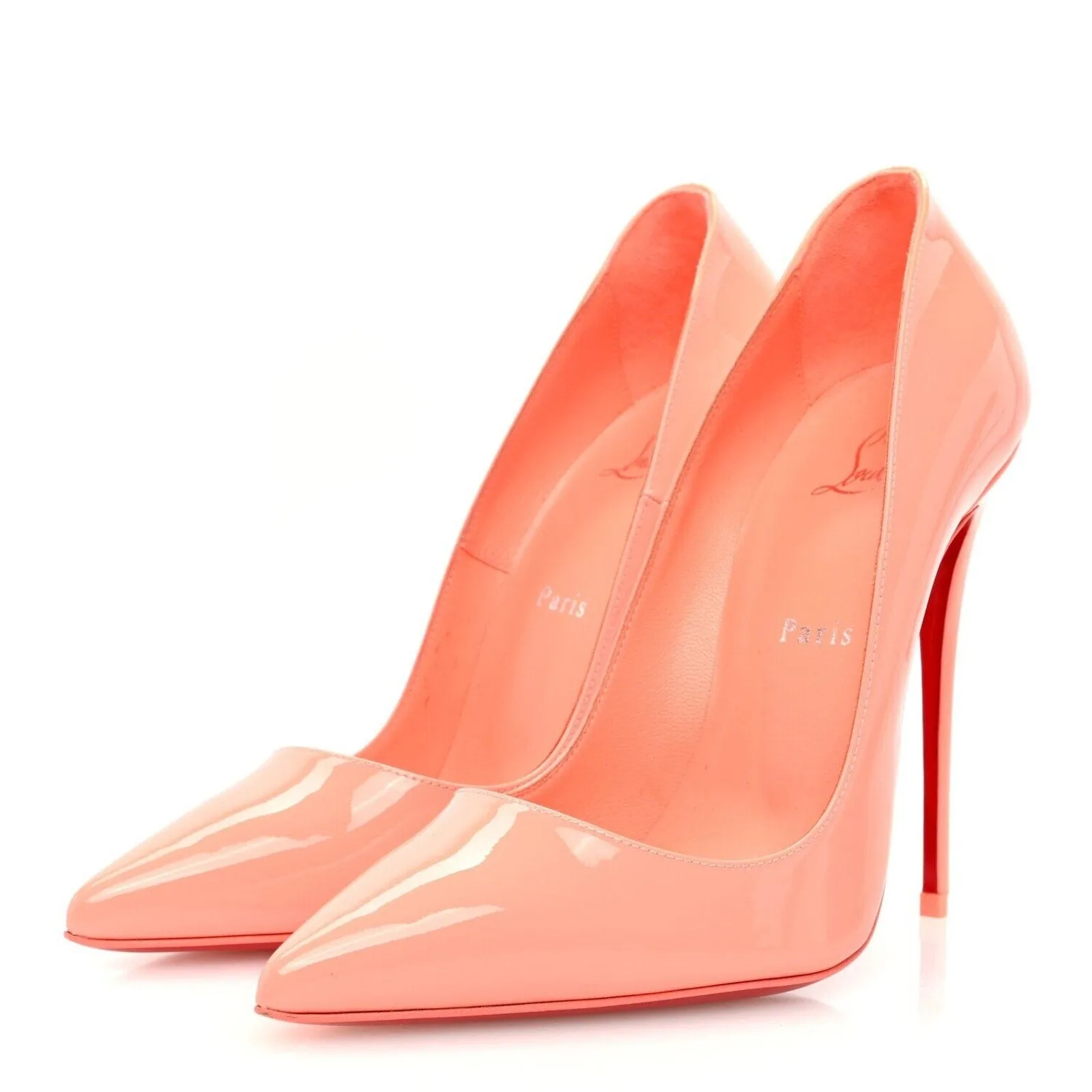 Christian Louboutin So Kate 120 patent leather pointed toe pumps Orange