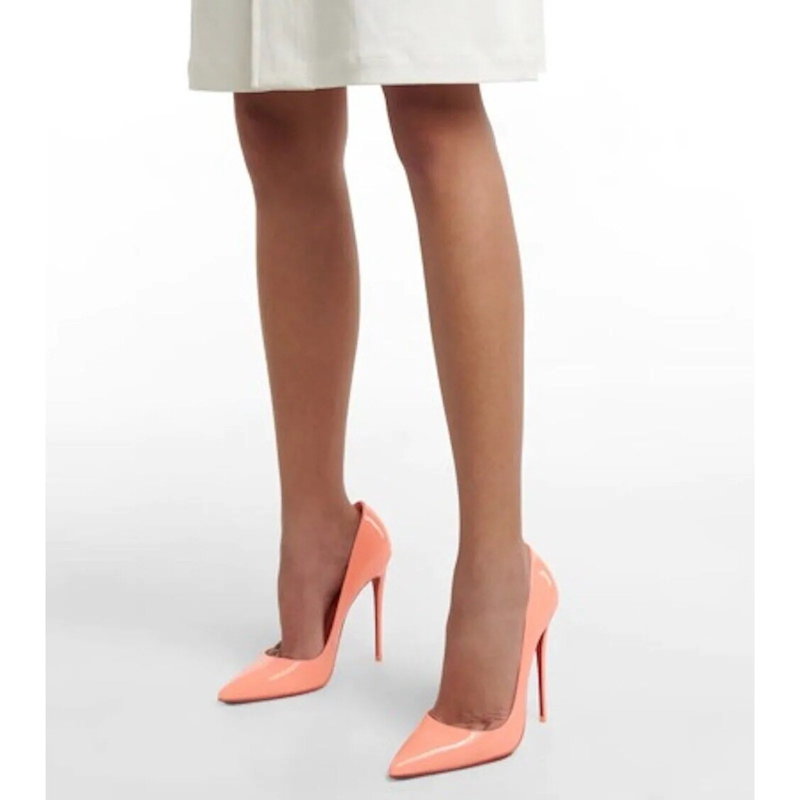Christian Louboutin So Kate 120 patent leather pointed toe pumps Orange