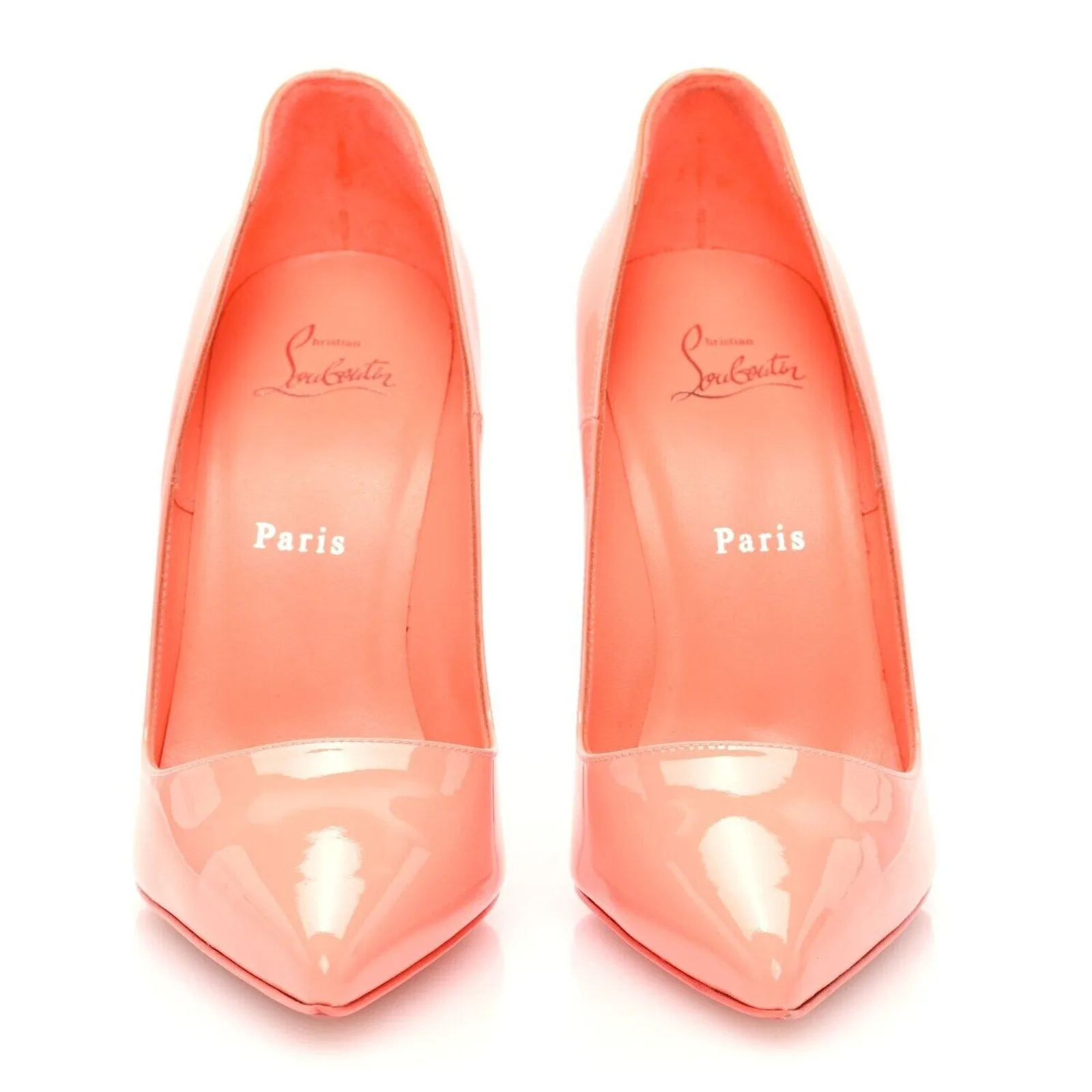 Christian Louboutin So Kate 120 patent leather pointed toe pumps Orange