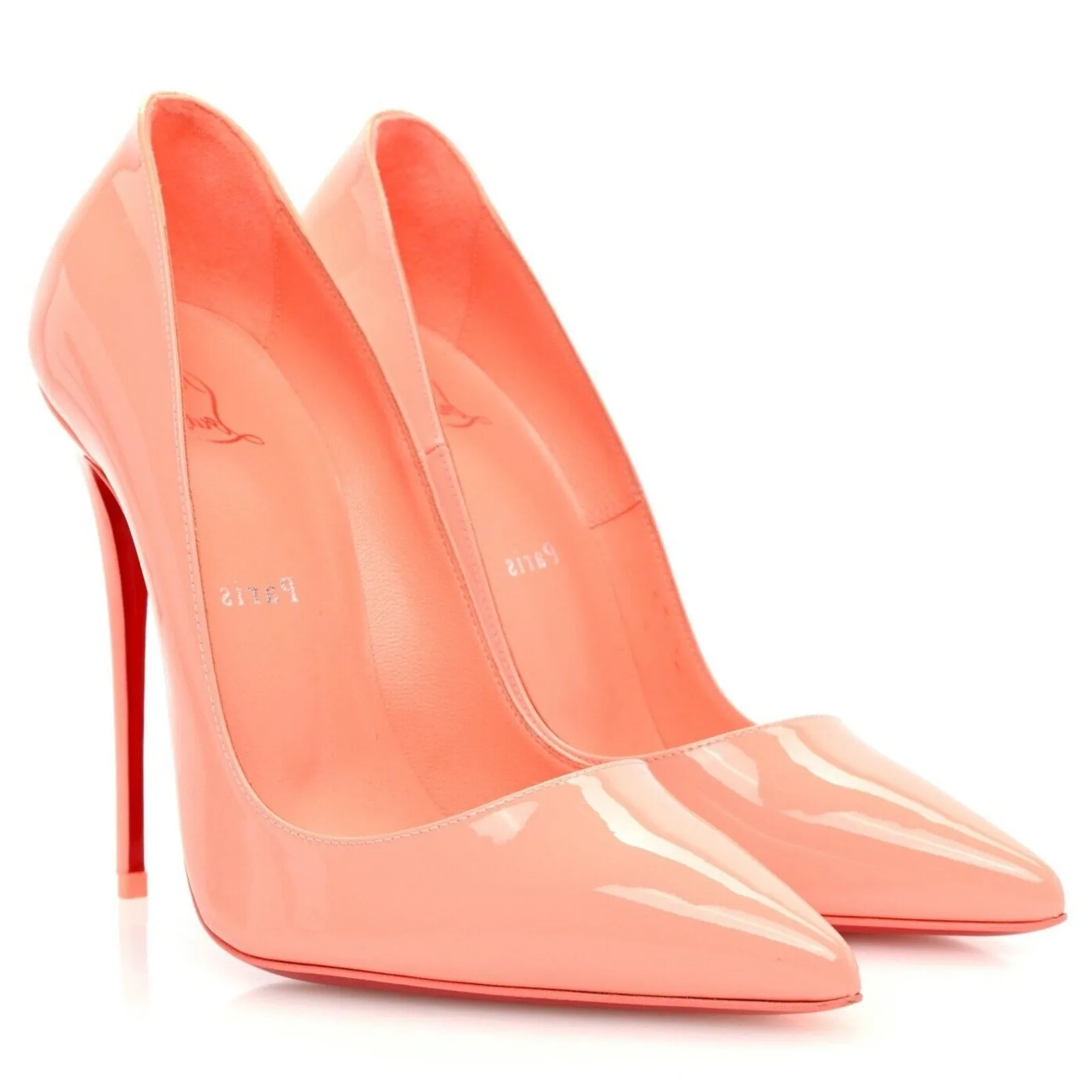 Christian Louboutin So Kate 120 patent leather pointed toe pumps Orange