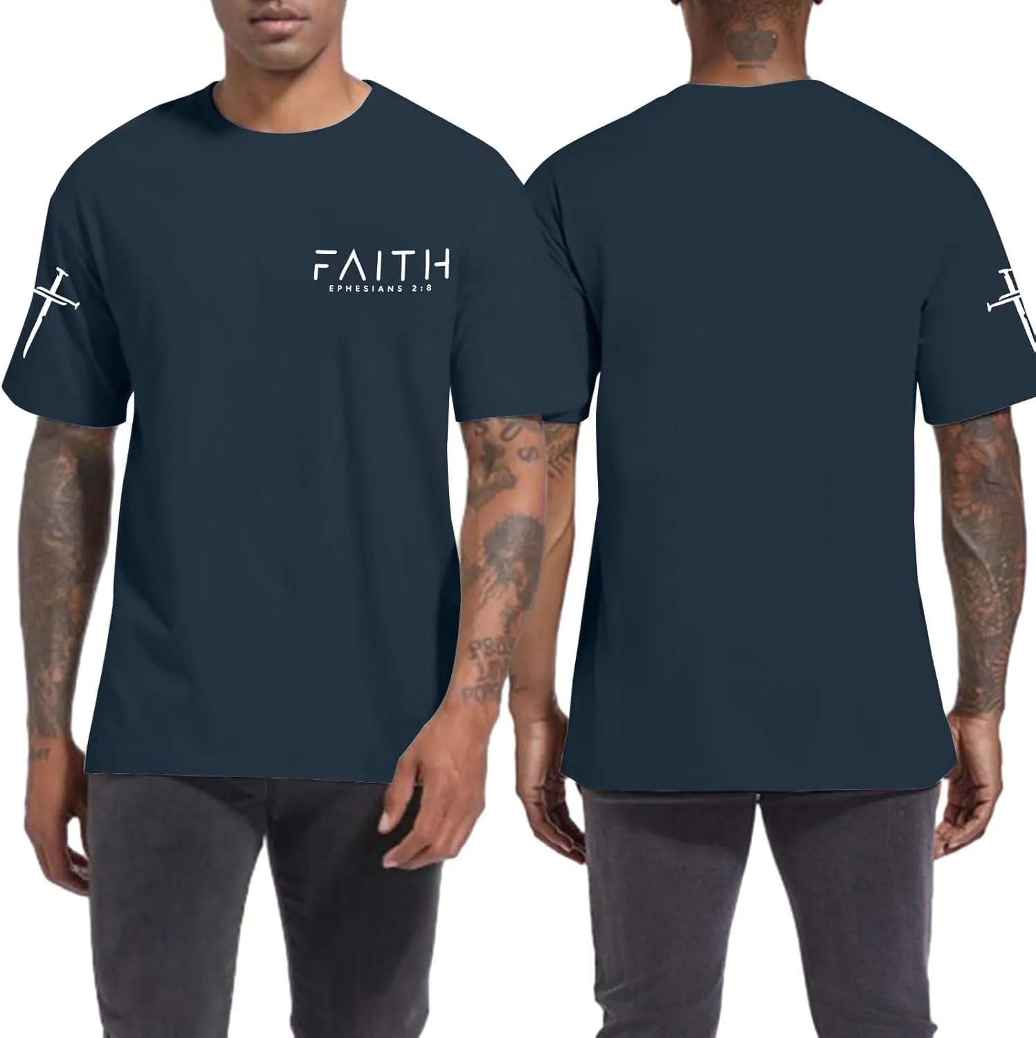 Christian Shirts for Men:Faith Cross Printed T-Shirts Christian Gifts for Men Jesus Shirts Holy Bible Tees