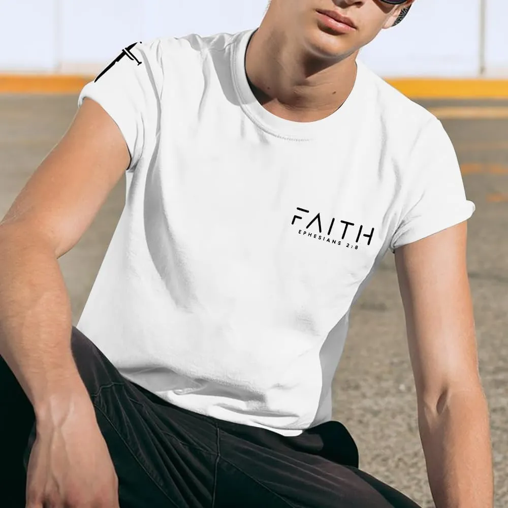 Christian Shirts for Men:Faith Cross Printed T-Shirts Christian Gifts for Men Jesus Shirts Holy Bible Tees