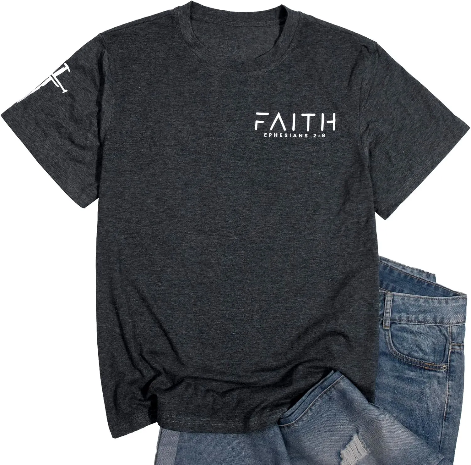 Christian Shirts for Men:Faith Cross Printed T-Shirts Christian Gifts for Men Jesus Shirts Holy Bible Tees