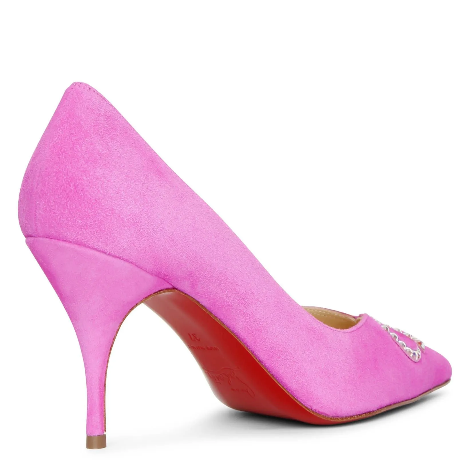 CL Pump Strass 80 pink suede pumps
