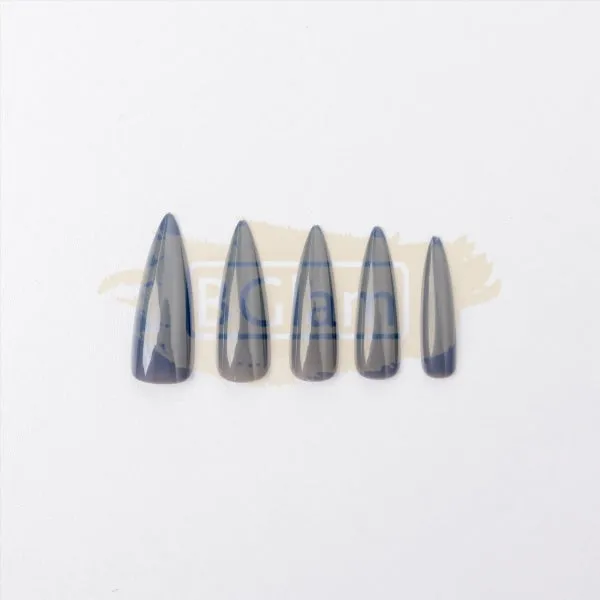 Color Nail Tips | Full Cover | Stiletto | 05 Slate Gray (100 pcs/box)