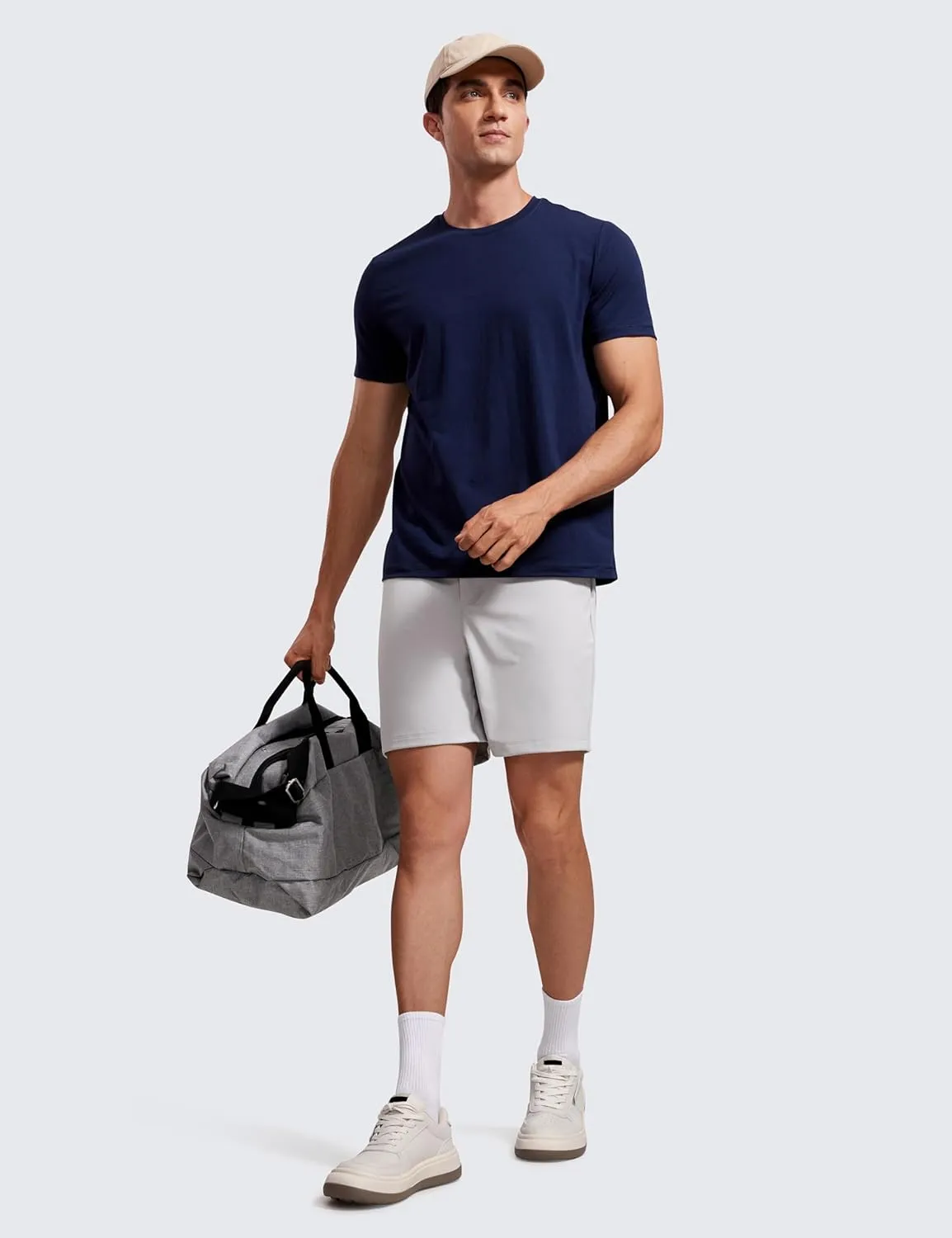 CRZ YOGA Men's Four-Way Stretch Workout Shorts - 7'' Soft Durable for Casual Athletic with Pockets