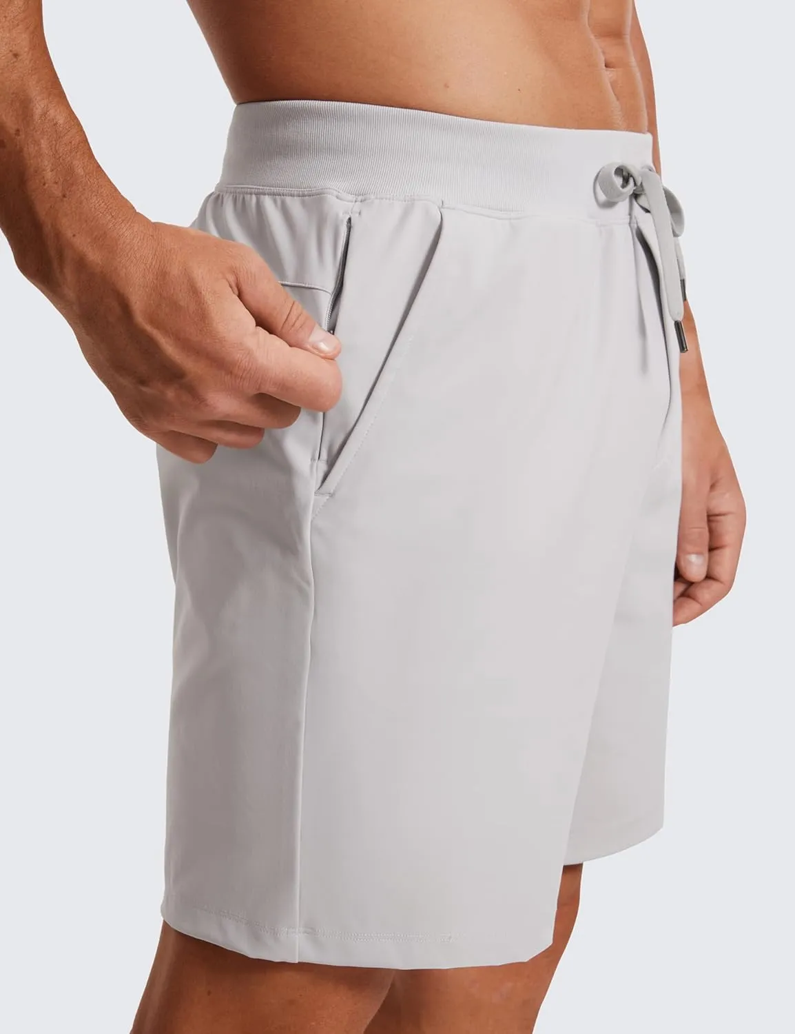 CRZ YOGA Men's Four-Way Stretch Workout Shorts - 7'' Soft Durable for Casual Athletic with Pockets