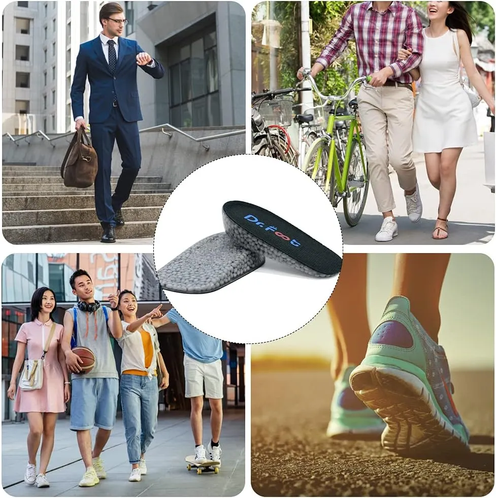 Dr.Foot Height Increase Insoles, Heel Cushion Inserts, Heel Lift Inserts for Leg Length Discrepancies