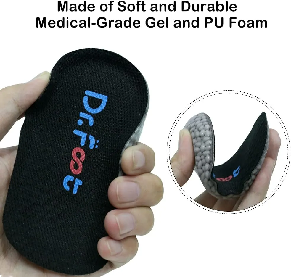 Dr.Foot Height Increase Insoles, Heel Cushion Inserts, Heel Lift Inserts for Leg Length Discrepancies