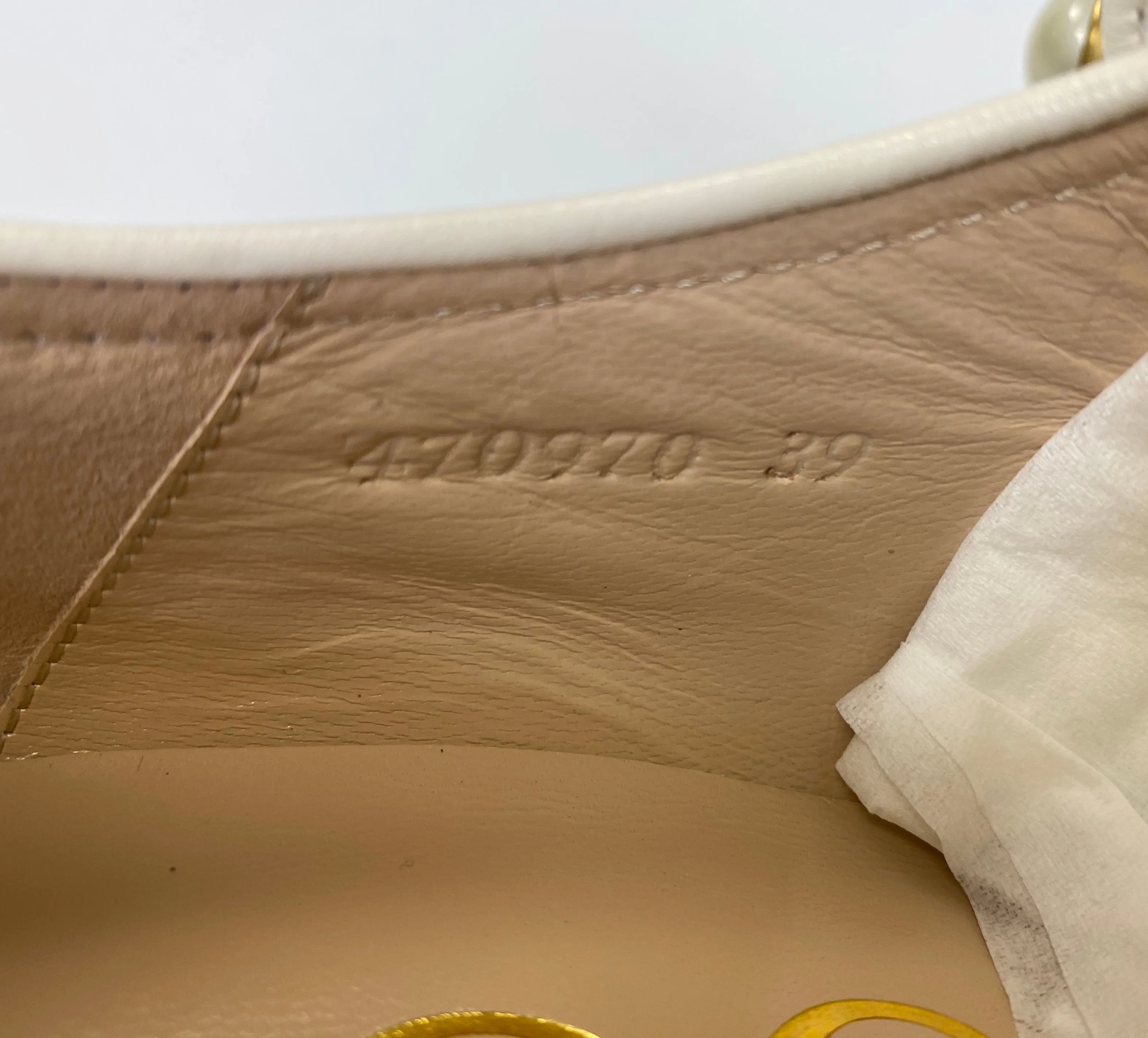Gucci Vegas White Pearl Platform Loafers