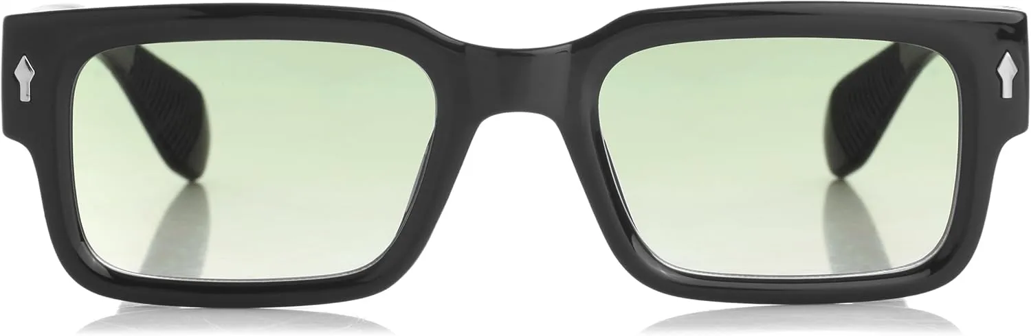 Kursan Square Thick Frame Black Sunglasses for Men Women Trendy Rectangle Sun Glasses Shades UV400 Protection