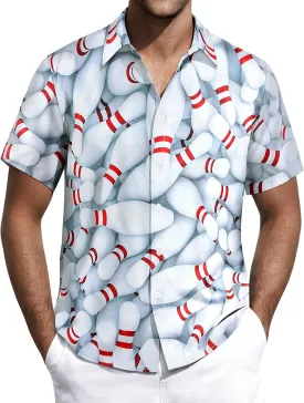 Men's Hawaiian Printed Short Sleeve Shirts Tropical Floral Button Down Aloha Holiday Shirt Vacation Casual Beach Clothings