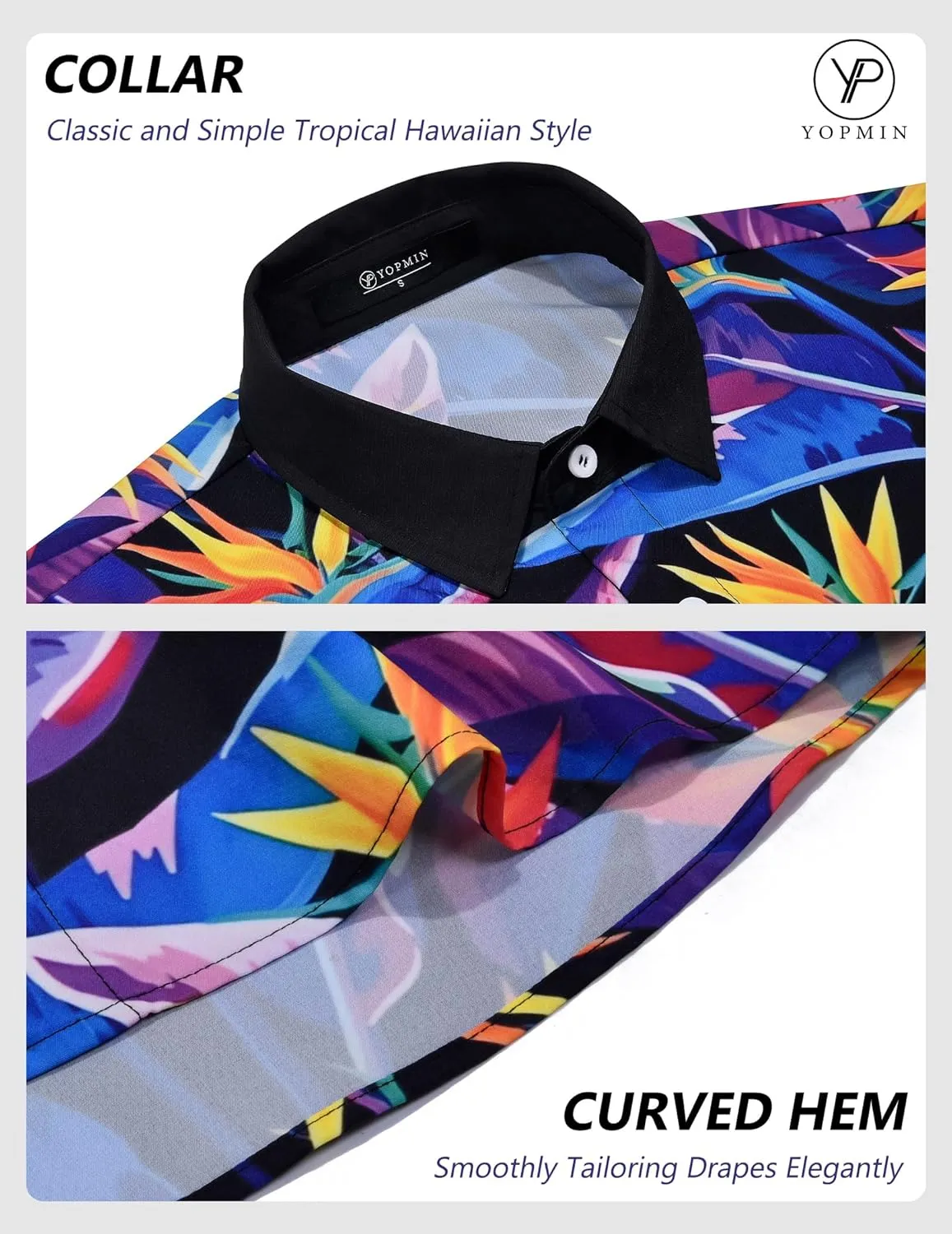 Men's Hawaiian Printed Short Sleeve Shirts Tropical Floral Button Down Aloha Holiday Shirt Vacation Casual Beach Clothings