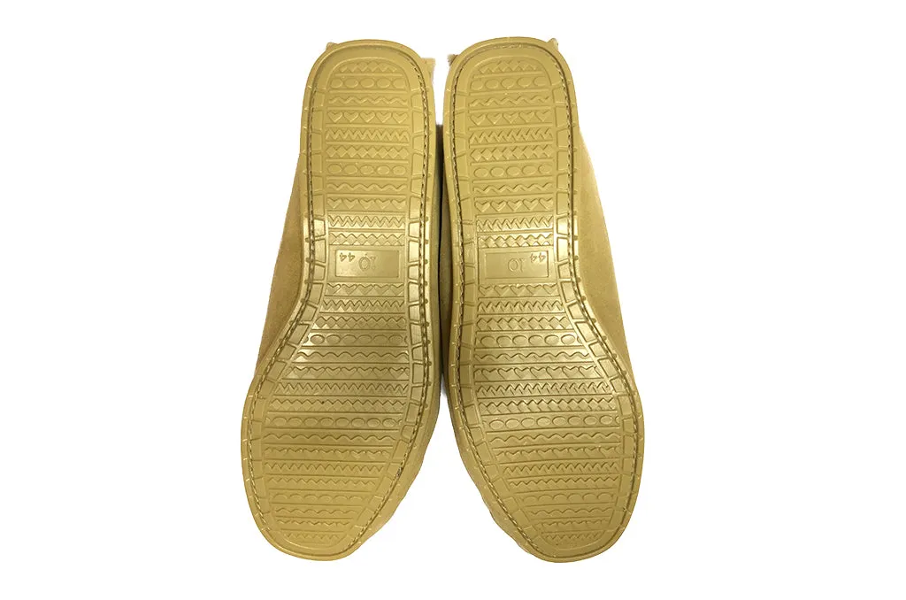 Natural Moccasins Tartan Lined Hard Sole
