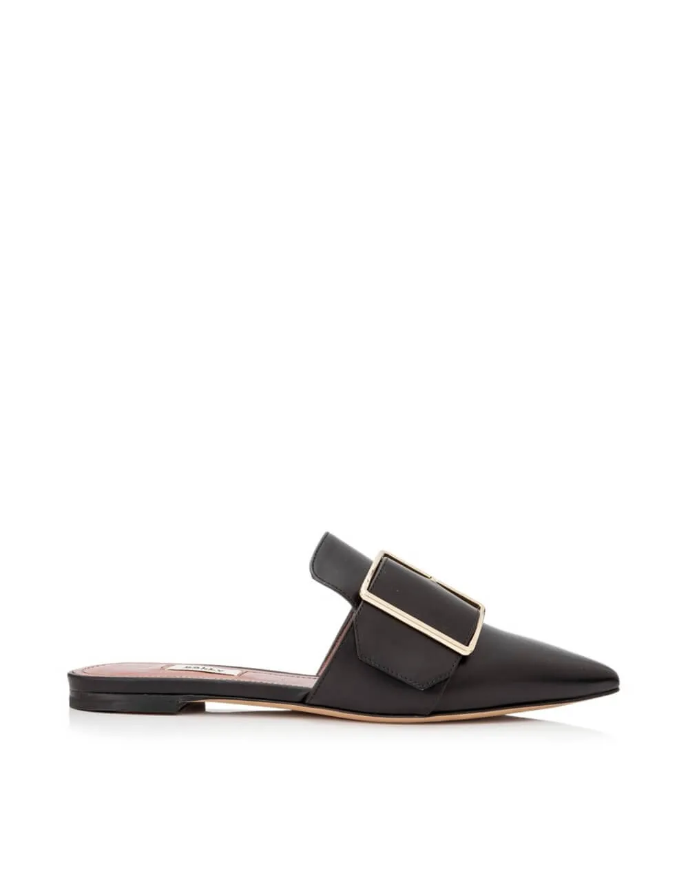 NEW Bally Hamelin Women's 6221172 Black Leather Buckled Mules US 7 MSRP $630