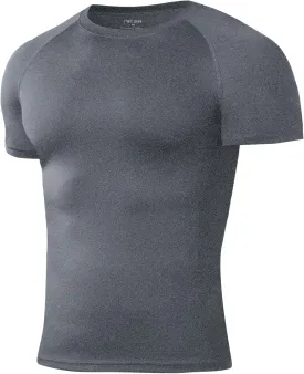 Niksa Men's Compression Shirts, Compression Shirts for Men Short Sleeve Athletic, Quick Dry Workout T Shirts Base Undershirt
