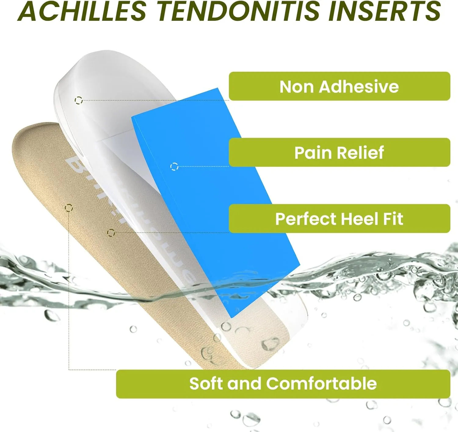 Plantar Fasciitis Insoles - Height Increase Insoles for Achilles Tendonitis Heel Lifts Cushions for Heel Pain Relief Heel Cups for Men Heel Lift Inserts for Support and Cushion, Heel Wedge Inserts, L