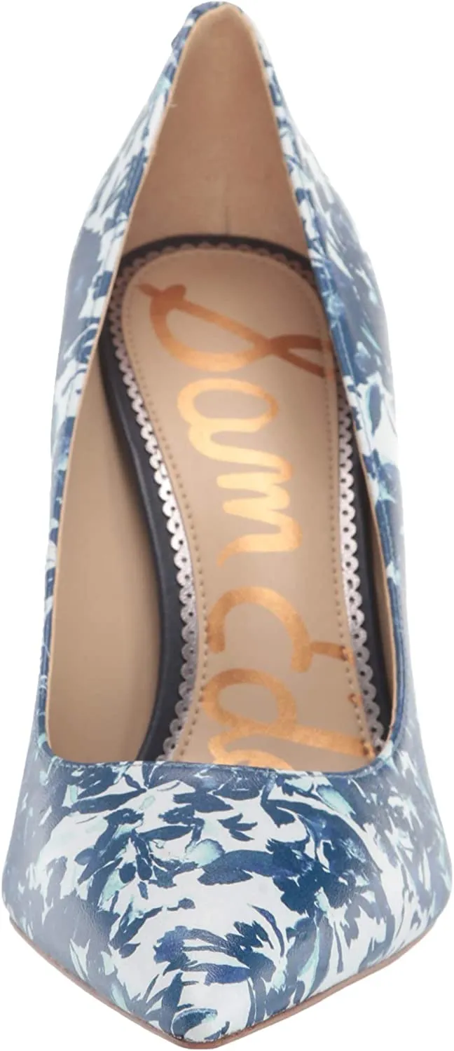 Sam Edelman Hazel Blue Multi Toile Floral Stiletto Heel Pointy Toe Slip On Pumps