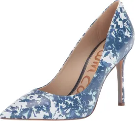 Sam Edelman Hazel Blue Multi Toile Floral Stiletto Heel Pointy Toe Slip On Pumps