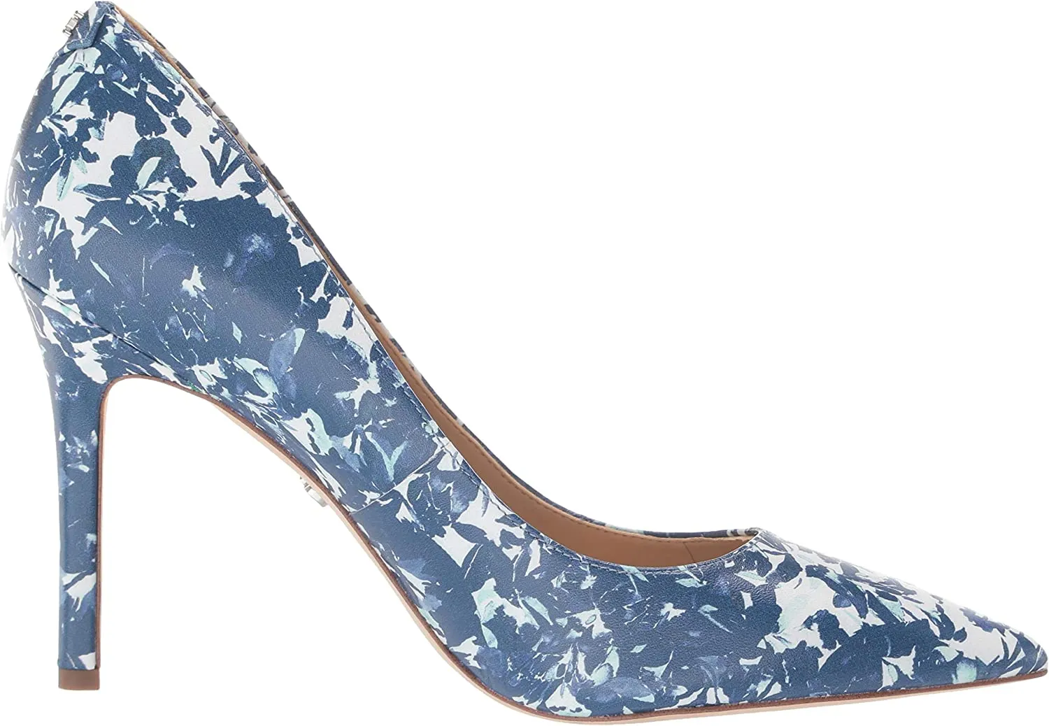 Sam Edelman Hazel Blue Multi Toile Floral Stiletto Heel Pointy Toe Slip On Pumps