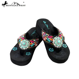 SE29-S096 Montana West Embroidered Flip-Flops Collection By Size