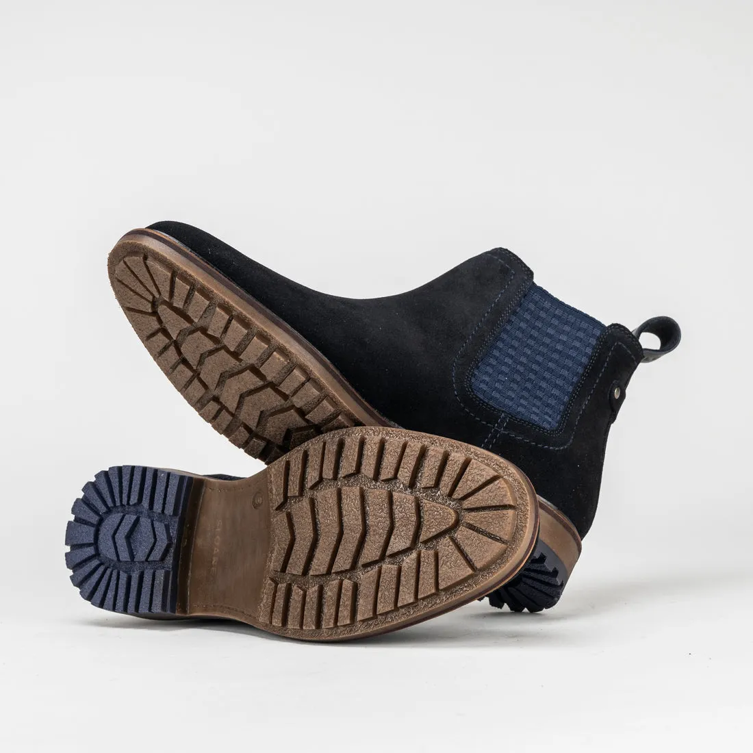 Sloane Mens Ledger Suede Chelsea Boots Navy