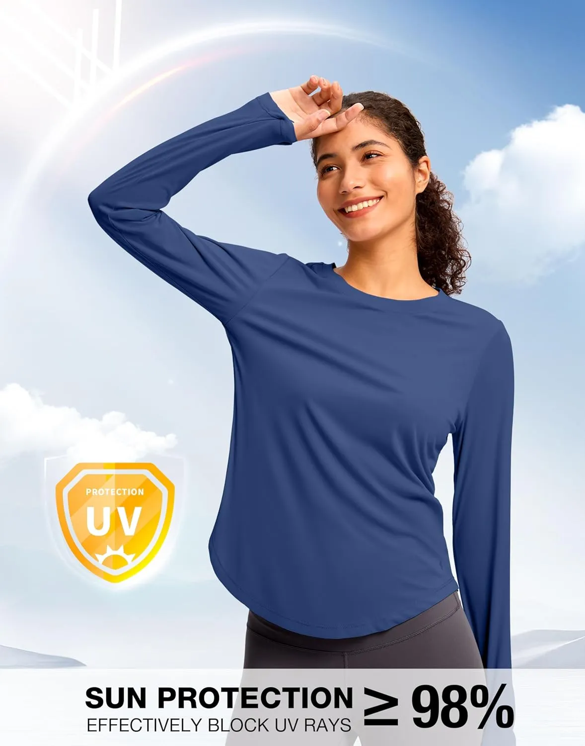 Soothfeel Women's UPF 50  Sun Shirts Long Sleeve SPF UV Protection Rash Guard Lightweight Quick Dry Hiking Workout Tops