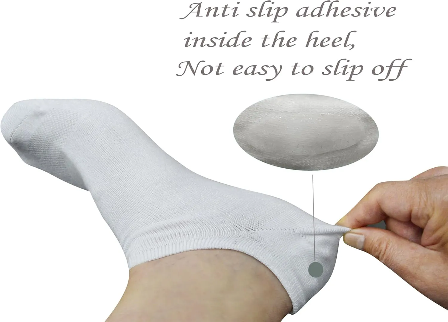 Yomandamor Men's 5 Pairs No Show Socks With Seamless Toe and Grip Heel